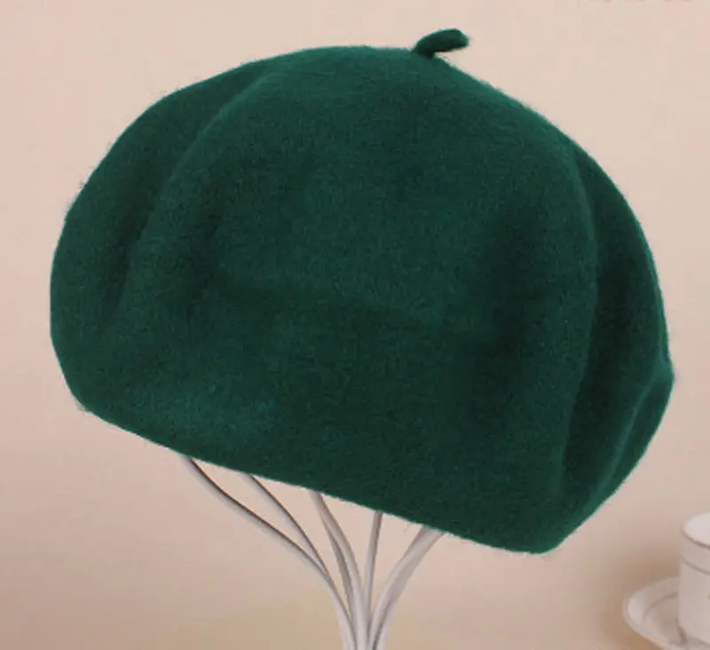 

Women Girls Beret French Artist Warm Wool Winter Beanie Hat Retro Vintage Plain Beret Solid Color Elegant Ladies
