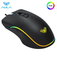 aula f806 mouse gamer rgb backlight wired gaming mouse 9 side buttons 2400 dpi adjustable ergonomic optical desktop laptop mice