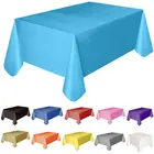 Большая пластиковая прямоугольная однотонная скатерть для обеденного стола, одноразовая скатерть для свадебного стола, водонепроницаемая маслостойкая Скатерть