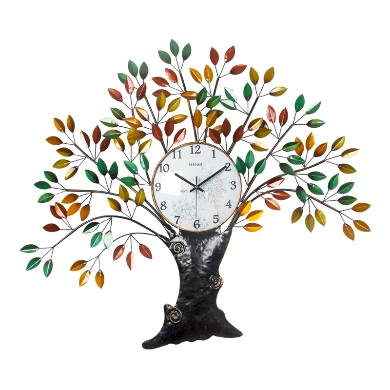 Металлические настенные часы в форме дерева Lukcy украшение для рукоделия 3D стерео