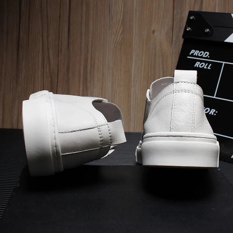 Лоферы мужские из натуральной кожи брендовые дизайнерские без застежки