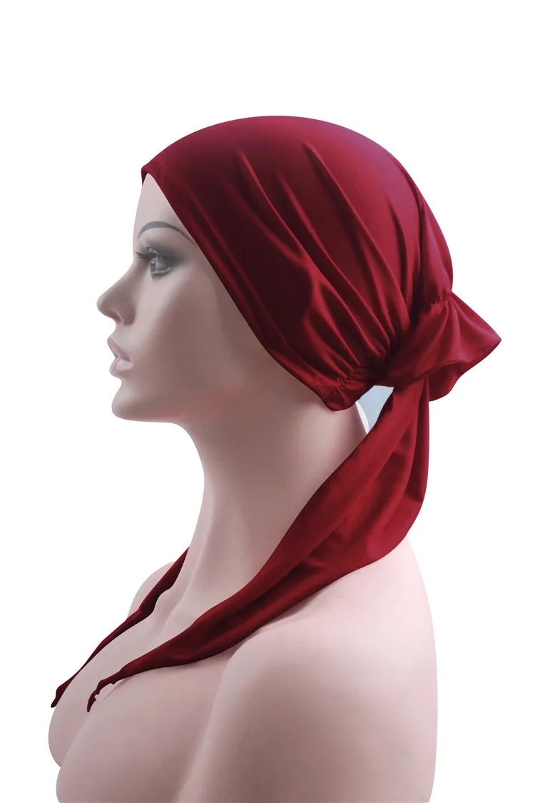 Полное покрытие мусульманских Хиджаб Шапки исламский тюрбан шапка тюрбант Mujer