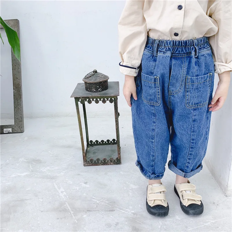 Джинсы для мальчиков весна 2020 новые корейские детские брюки повседневные