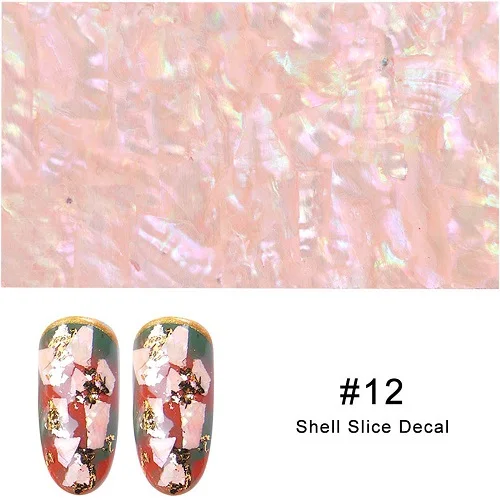 12 1Pc 3D Pearl Nails Polish Foils Glimmer Abalone Shell Pattern Nail Stickers Wraps Marble Mermaid DIY Nail Art Decoration - Цвет: 12