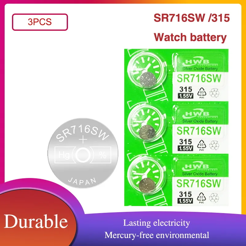 

3 шт. 315 SR716 SR716SW D315 батарейки из оксида серебра для мужчин женщин детей часы Розничная карта