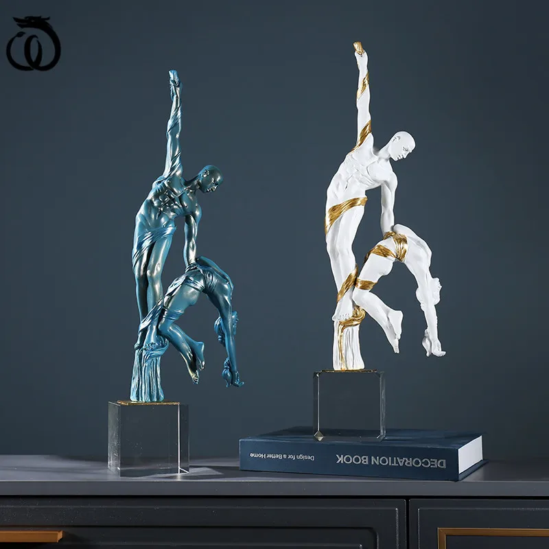 

WU CHEN LONG Nordic Creative Gymnastics Figure Art Sculpture Abstract Statue Figurine Resin Crafts Home Decorations Gift R5979