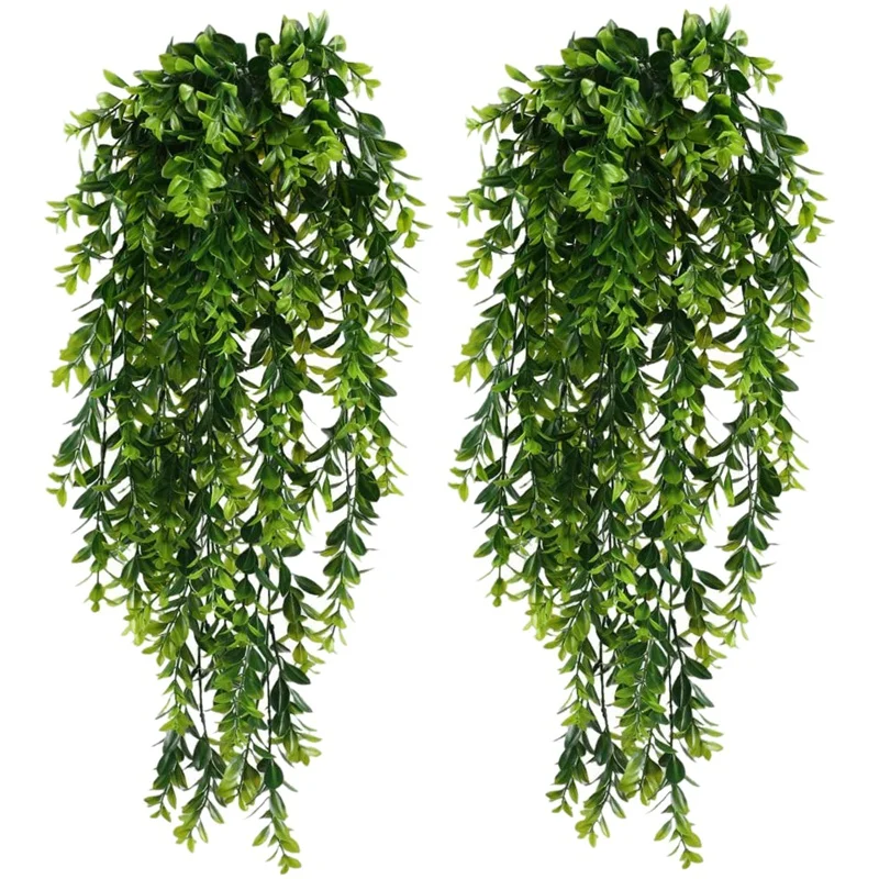

2Pcs Artificial Trailing Plants Fake Hanging Plants Faux Foliage Greenery Plant for Garden Hanging Pot Basket Decor