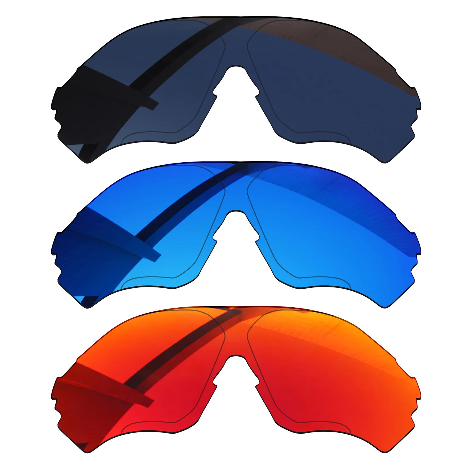 

Bsymbo 3 Pieces Pitch Black & Winter Sky & Agate Red Polarized Replacement Lenses for-Oakley EVZero Range OO9327 Frame