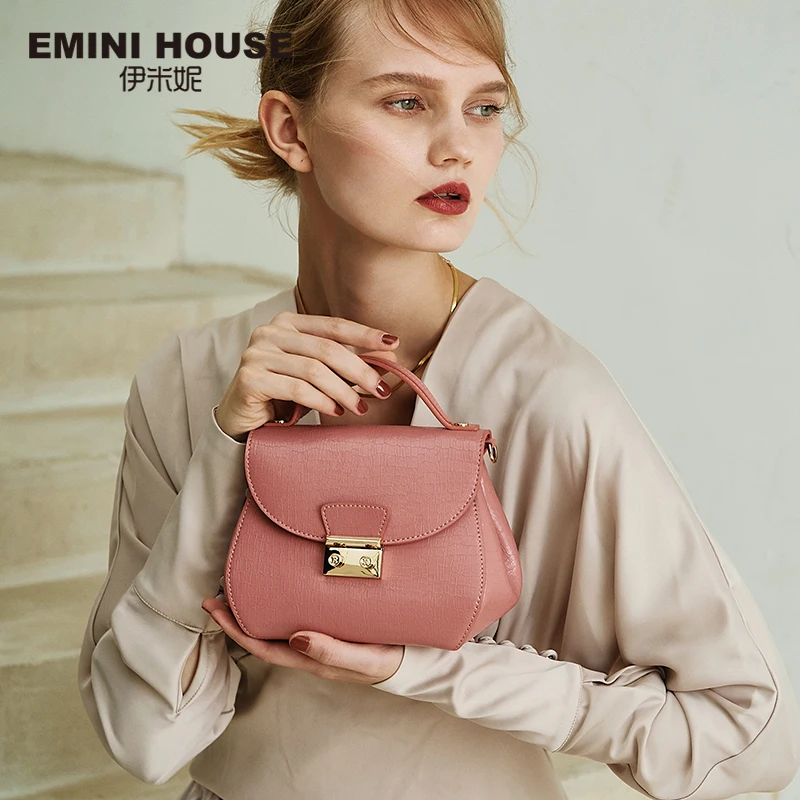 EMINI HOUSE масло воск спилок кожа сумка на плечо замок сумки через для женщин