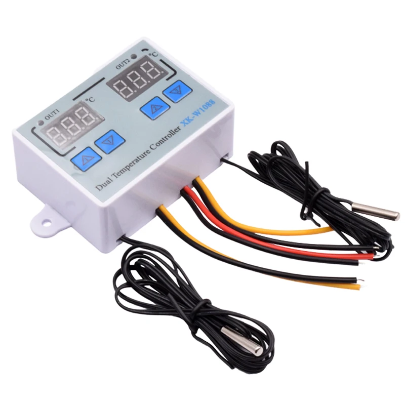 W1088 Dual LED Digital Temperature Sensor Meter Controller Electric Heating Thermostat 220V Aquarium Incubator Thermoregulator |