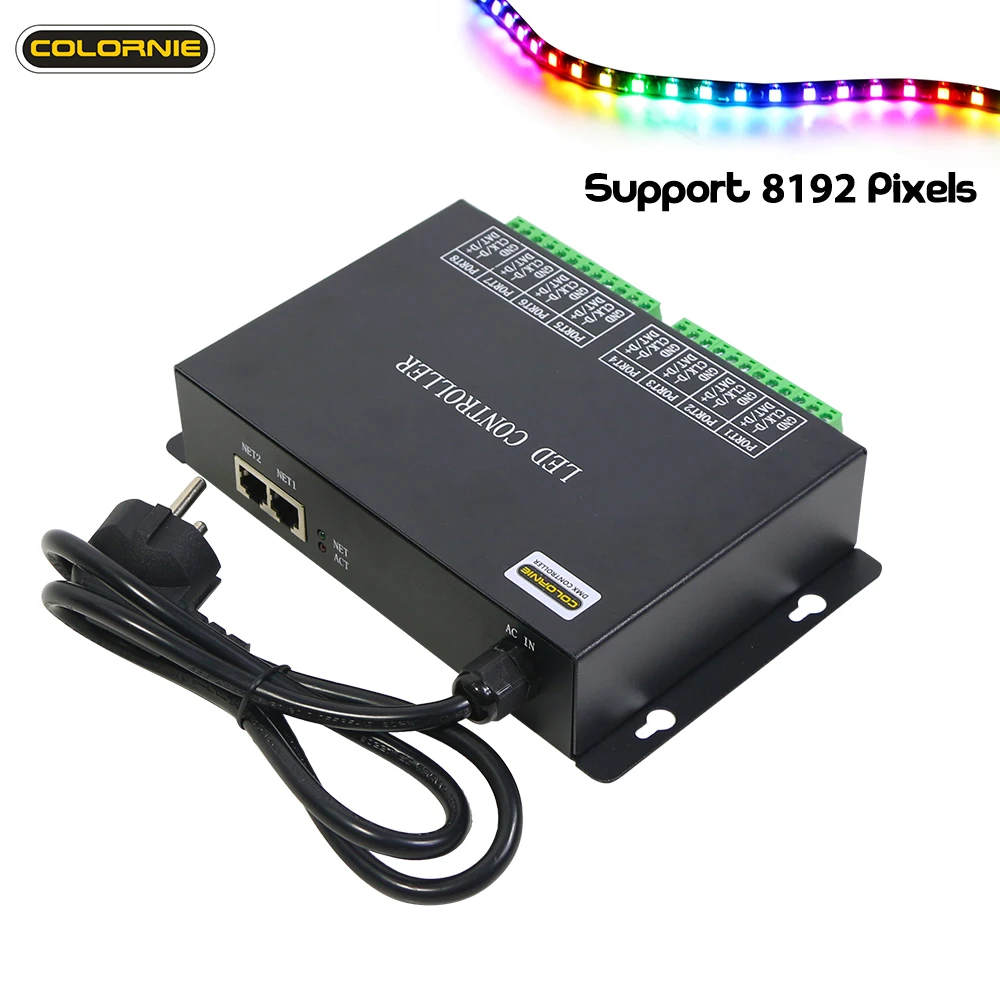 Новый светодиодный пиксельный контроллер H801RC 8192 пикселей 8 выходных портов