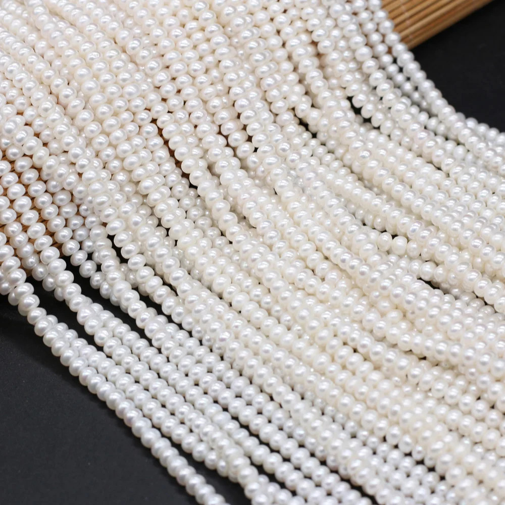 

2021 Natural Freshwater Pearl Beads Flat Shape isolation Loose Beads For jewelry making DIY necklace bracelet accessories 3-4mm