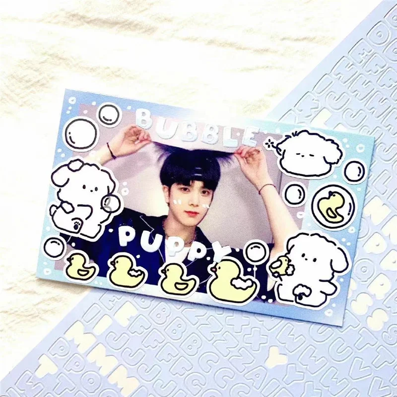 Ins Милая мультяшная собака лазерная наклейка красочный Справочник декорация