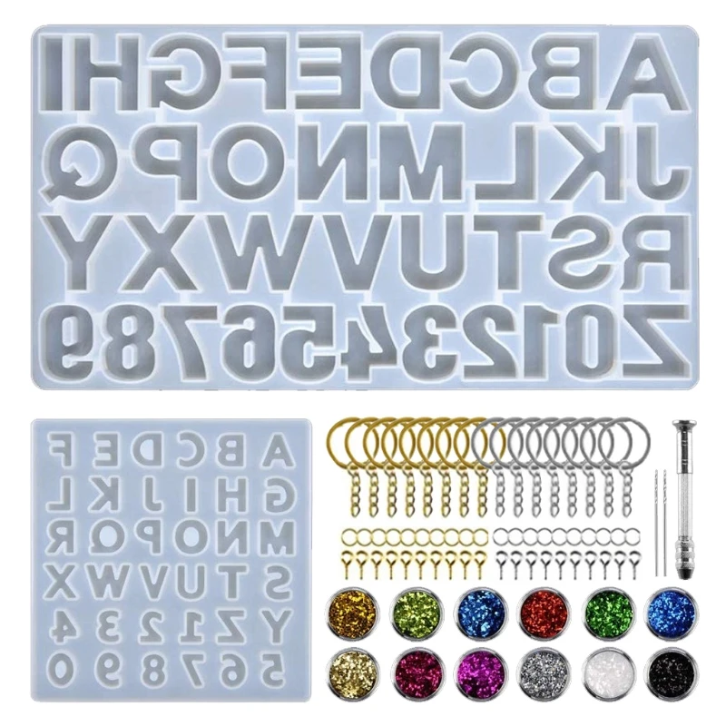 

Crystal Epoxy Resin Mold Alphabet Letter Number Pendant Casting Silicone Mould