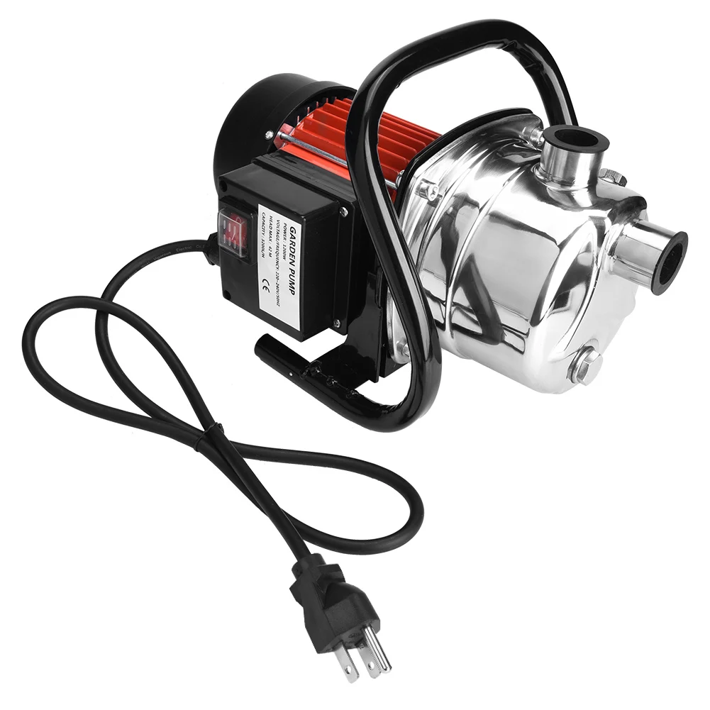 

1200W 1" Stainless Steel Water Pressure Booster Pump Shallow Well Jet Pump Pressure Boost Garden Irrigation US Plug 110V