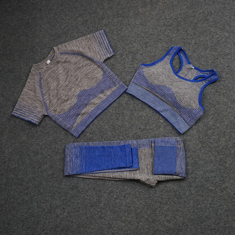 

WOHUADI 2021 Seamless Yoga Sport Set Women Suit for Yoga and Fitness Sportswear Workout Long Sleeve Crop Top High Waist Leggings