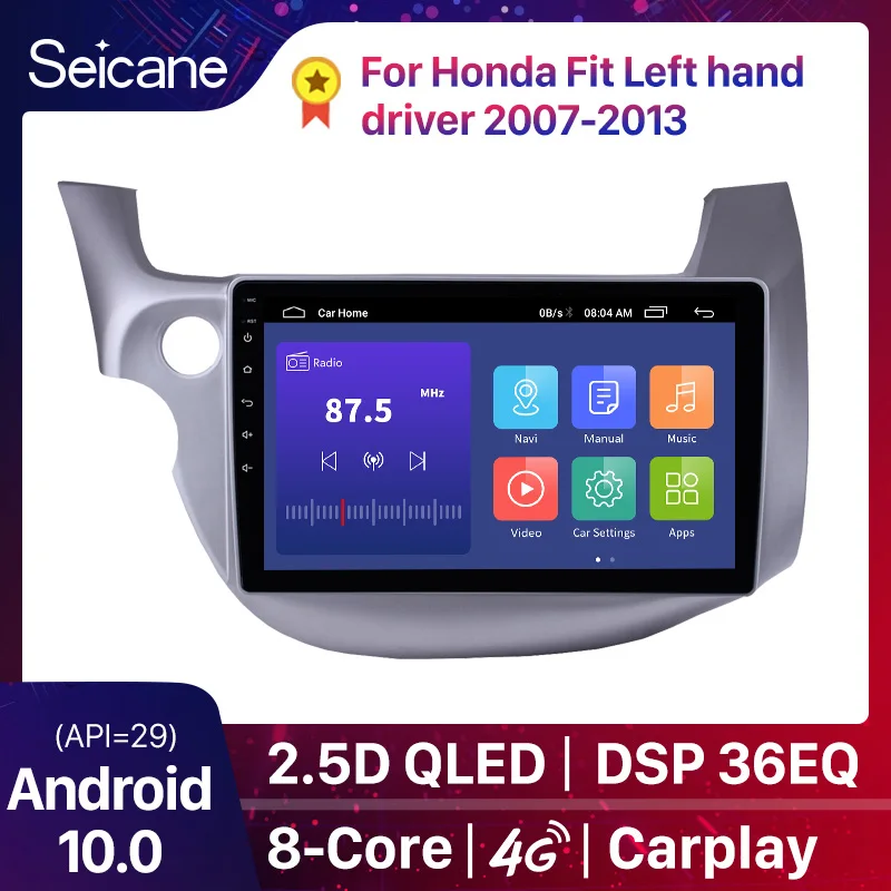 Автомагнитола Seicane DSP QLED 2Din Android 10 0 GPS для HONDA FIT JAZZ 2007-2013 мультимедийный плеер Wifi 4G RDS