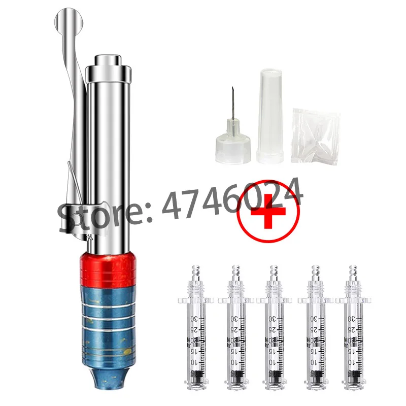 red blue pen kit 0,3 губа наполнитель инъекции ручка гиалуроническая кислота ручка без иглы губа инжектор гиалурон ручка для губ заполнение против морщин лица лифтинг - Цвет: red blue pen kit