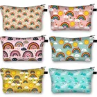 Косметичка с милым единорогом, радугой, облаками и принтом, Женский чехол для косметики, женские сумки для туалетных принадлежностей, Портативная сумка для помады, органайзер, подарок