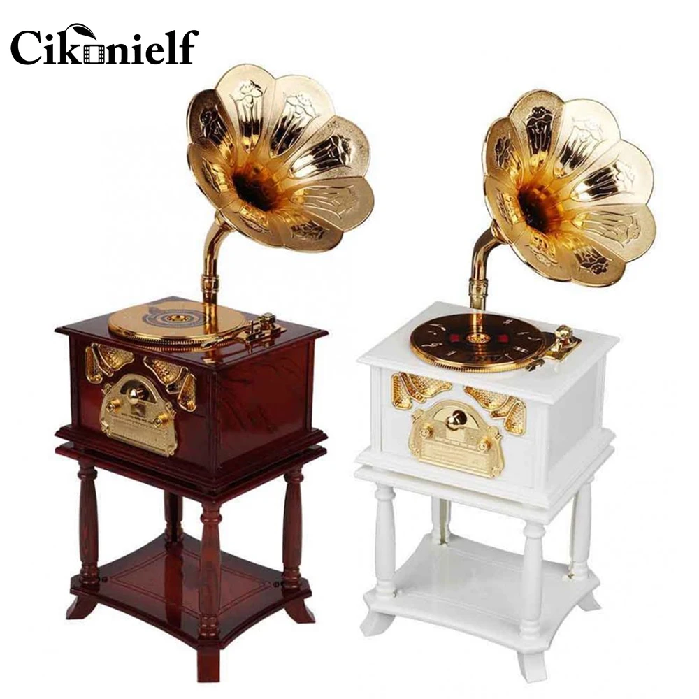 Классическая труба рога поворотный стол граммофон художественный диск