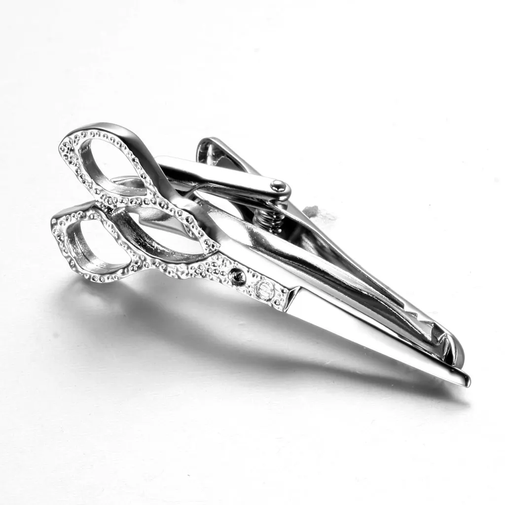 Металлический зажим для галстука в форме ножниц из латуни держатель застёжка