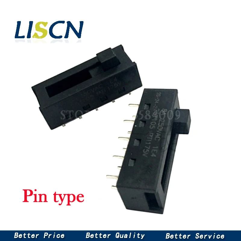 

2 шт. 8A 250VAC 24N02 фен разъем 4 позиции 10-контактный SS-24-2 горячей и холодной воды с воздушным цилиндром Переключить ползунковый переключатель DIP ДЛЯ Phili