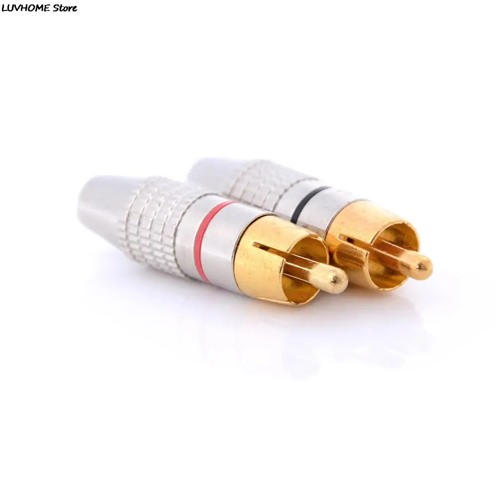 Переходник RCA (штекер-штекер) 2 шт./компл. золотистый черный + красный оптовая
