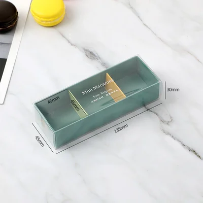10pcs Macaron packaging box high-end French biscuit candy carton window open PET transparent 3/5/6 grain baking drawer type | Дом и сад