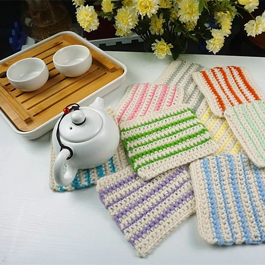 Подставки для кружек ручной работы в японском стиле круглые столовые коврики