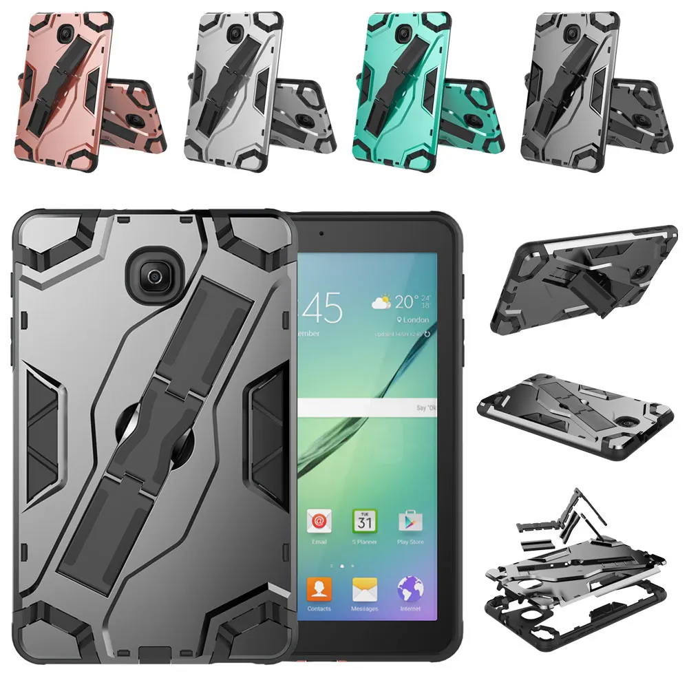 

Эскорт армированный ТПУ ПК Гибридный стенд жесткий чехол для Samsung Tab a 8,0 T385 2017 ударопрочный кронштейн защитный чехол