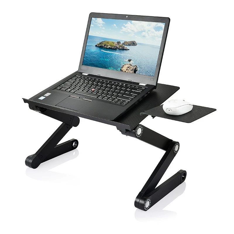 

Portable Adjustable Aluminum Alloy Laptop Desk Stand Table Vented Ergonomic Intelligent Design Stand with Mouse Board