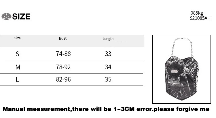 

[You're My Secret] 2021 Summer New Casmisole Sexy Halter Metal Strap Corset Tops Gothic Dark Bulldog Printed Tank Top Streetwear