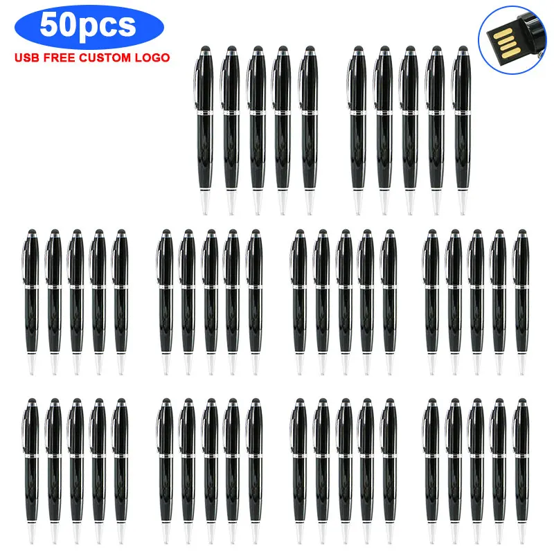 50 шт./лот шариковая ручка Usb 2 0 логотип на заказ флэш накопитель 4 ГБ 8 16 32 64 Алмазная