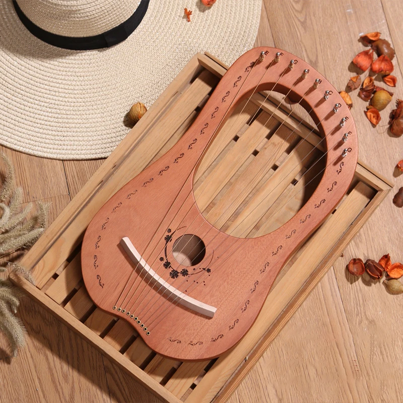 16/19/21/24 Strings Harp Lyre Harp Wooden Mahogany Harp 19 Strings Lyre Piano Musical Beginner Instrument With Matching Gifts