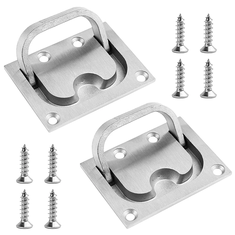 

Stainless Steel Hatch Pull Flush Lift Solid Boat Ring Hatches Handles for Boat Deck Hatch Handle Flush Ring Pull(2 Pack)