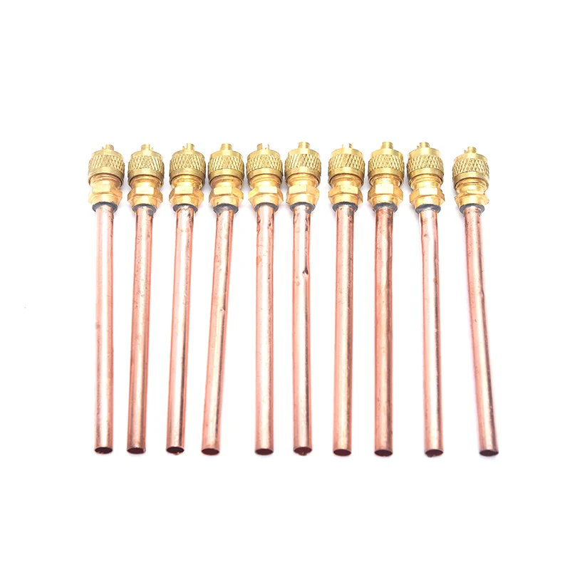 

10PCS Air Conditioner Refrigeration Access Valves 6mm OD Copper Tube Filling 100% brand new and high quality