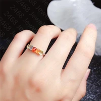 new natural color sapphire ring 925 silver inlaid natural color sapphire womens ring simple and cute candy color