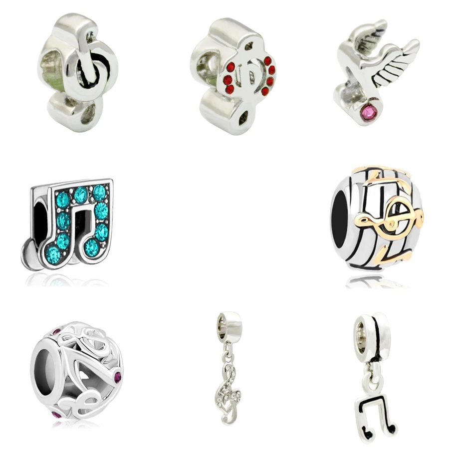 Бесплатная доставка синий кристалл Музыкальная подвеска европейская бусина