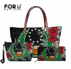 Pohnpei сумки для женщин 2021 дизайнерские Роскошные полинезийские женские сумки на плечо и кожаные кошельки набор из 3 шт.