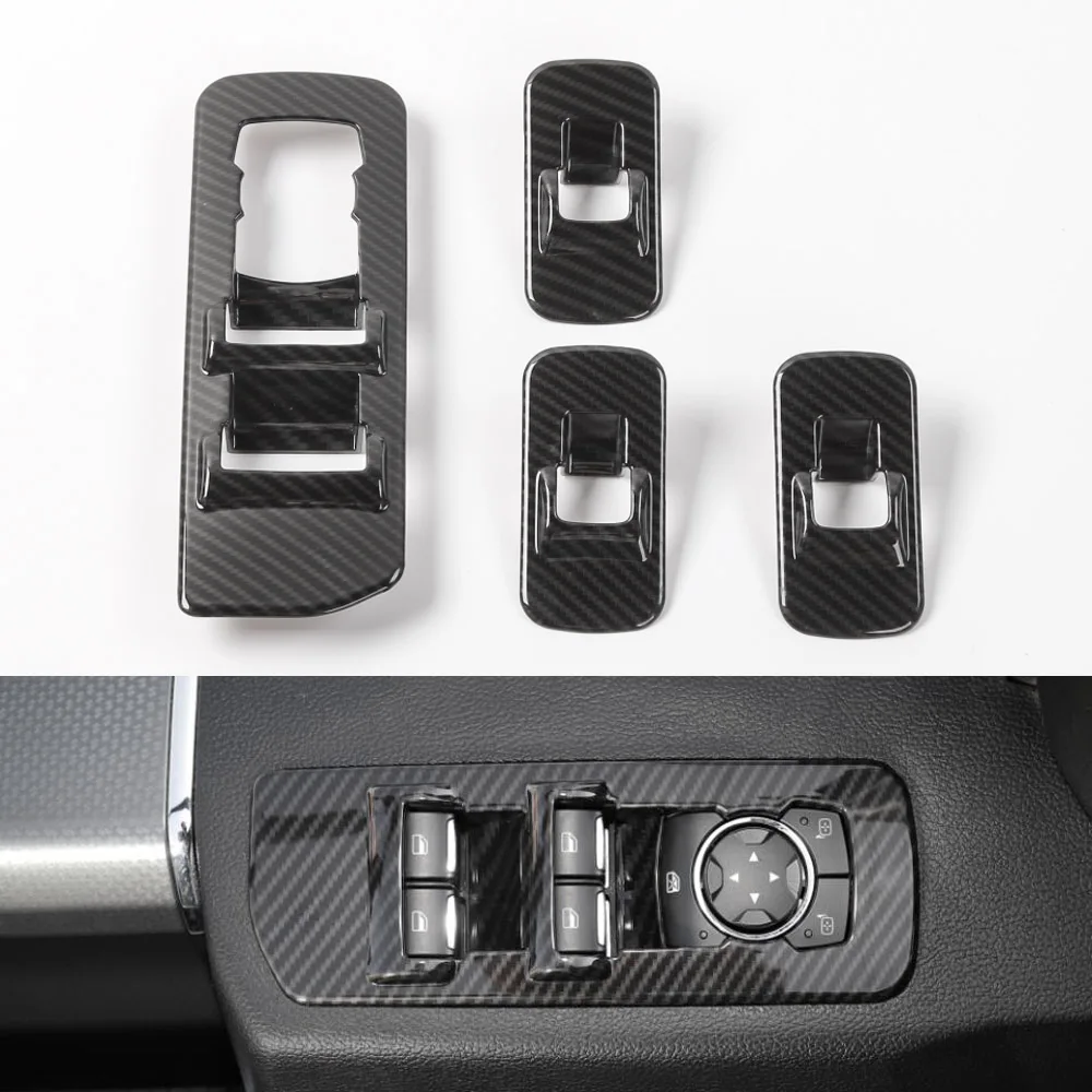 

For Ford F150 2015 Up ABS Carbon Fiber Style Car Window Lift Switch Panel Decoration Trim Styling Stickers