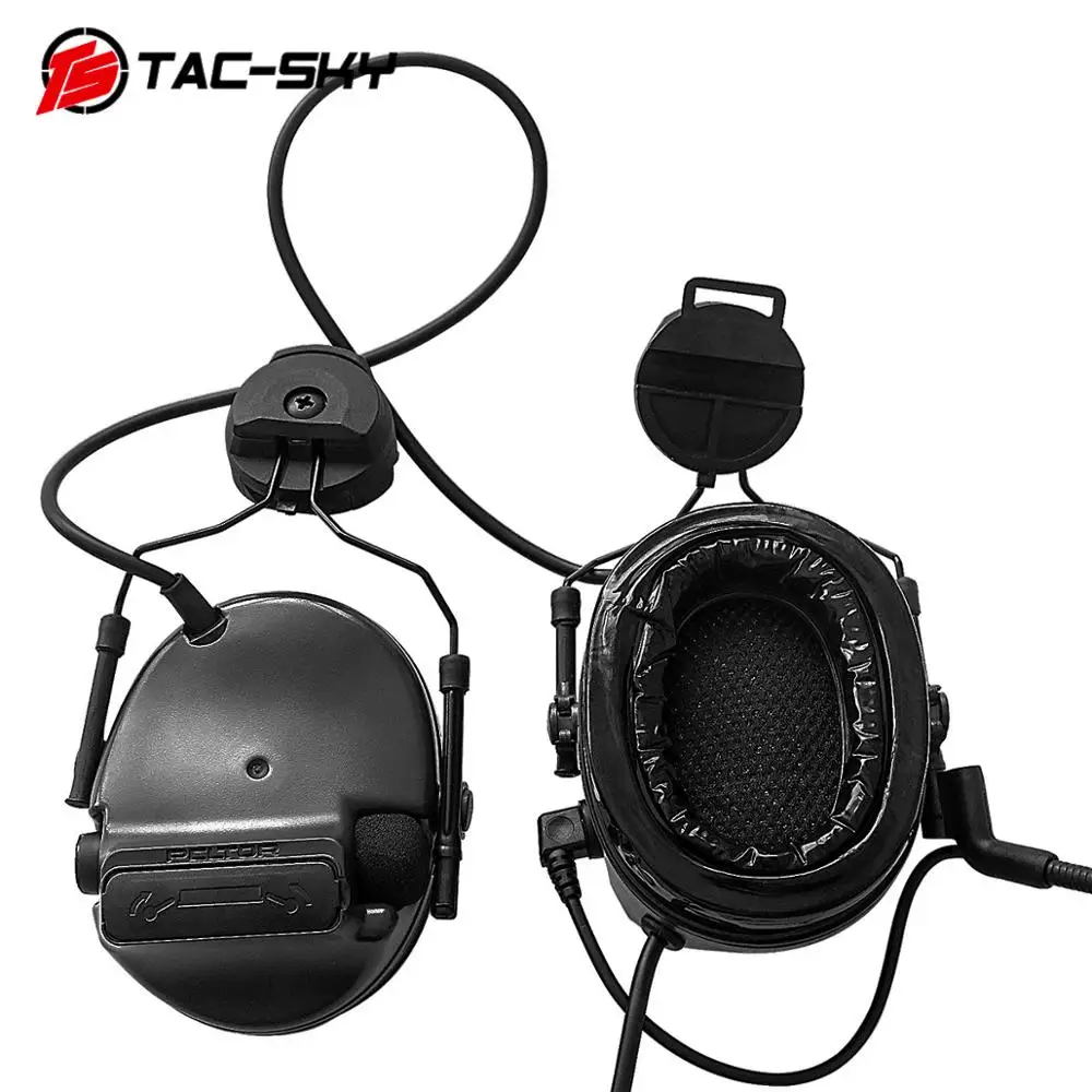 TAC-SKY COMTAC III Helmet Stand Silicone Earmuffs Military Headphones and Tactical Headphones Replacement Headband and U94 PTTBK