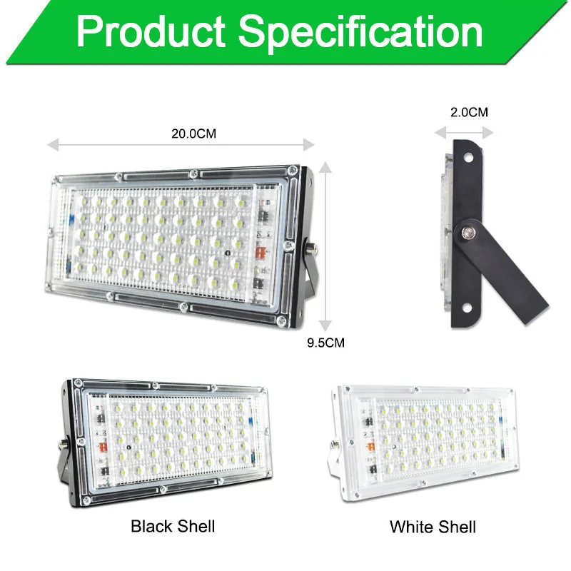 LED Flood Light 50W 100W 150W 200W Floodlight AC 220V 240V LED street Lamp waterproof IP65 outdoor Lighting led cob spotlight