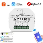 Модуль переключателя умного света Tuya Zigbee, реле без нейтрального двухстороннего переключателя, поддержка Tuya Zigbee2.0, Alexa, Google Home, умное управление