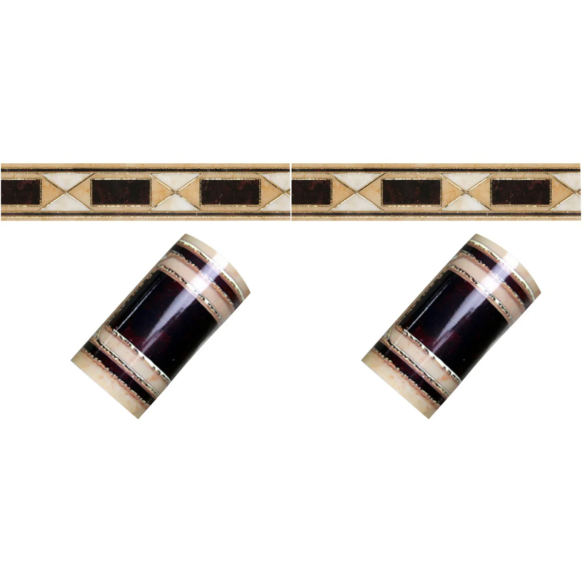 

2pcs 3D Imitation Border Wall Sticker Waterproof PVC Tile Sticker Peel and Stick Wallpaper