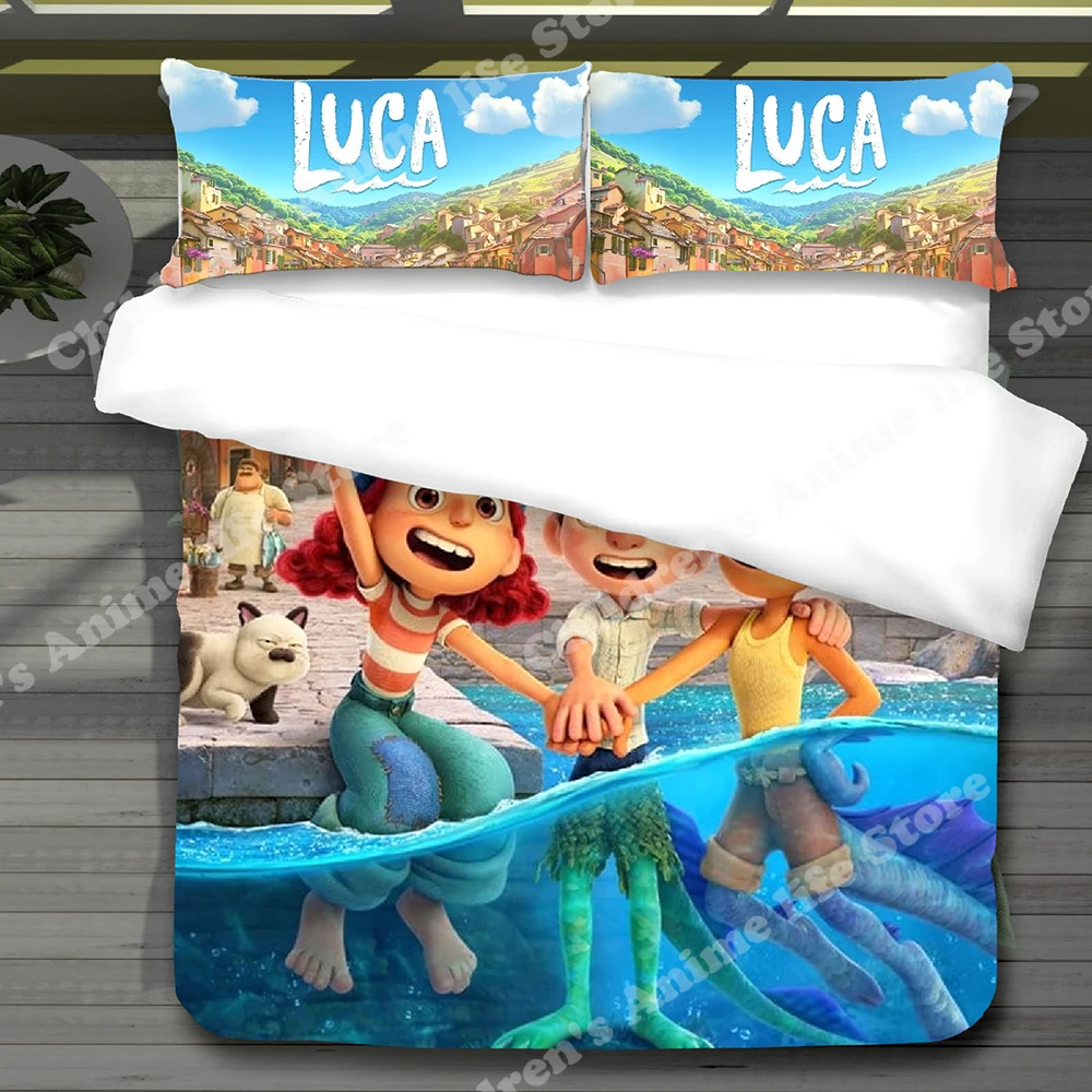 

Disney Luca Alberto Sea Monster Boys Genuine Bedding Set 3D Cartoon Printed Quilt Cover Kids Anime Pattern Oversized Duvet Cover