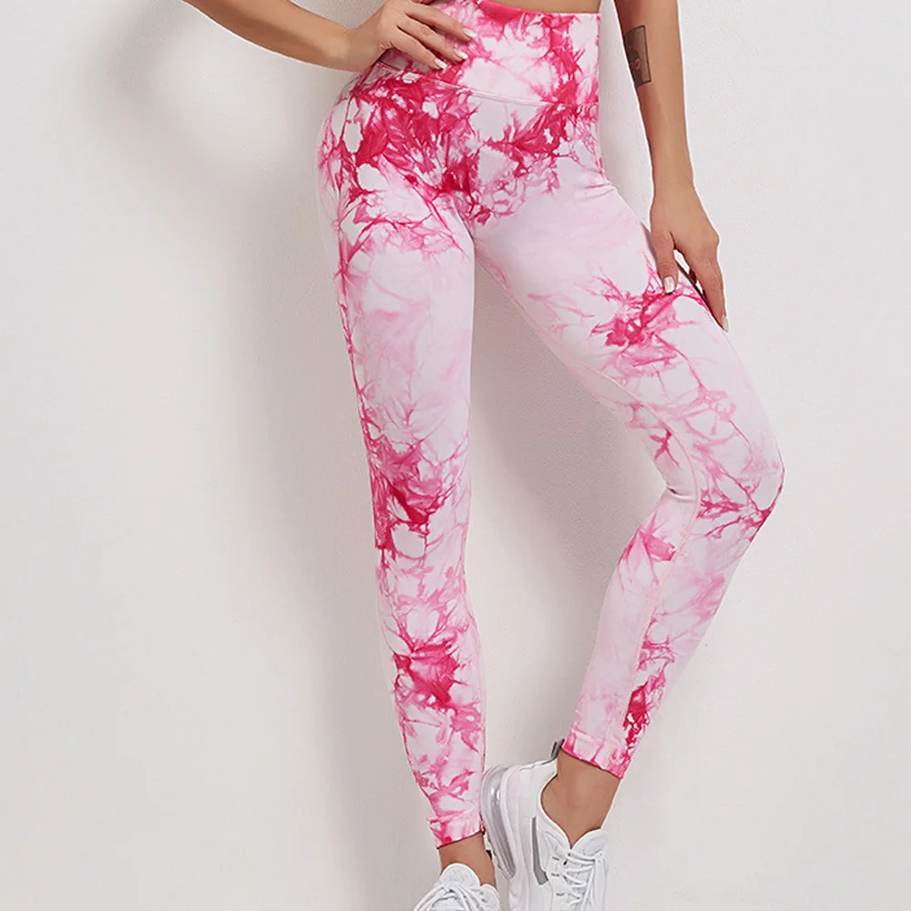Sport Leggings Women Tie Dye Yoga Pants High Waist Sports Tights Woman Push Up Leggings Yoga Women's Sports Pants Gym Leggings