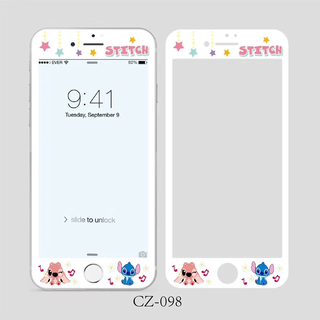 Закаленное стекло с узором стежка для iPhone 6 6s 7 8 Plus Защитная стеклянная пленка для экрана 3D 9H