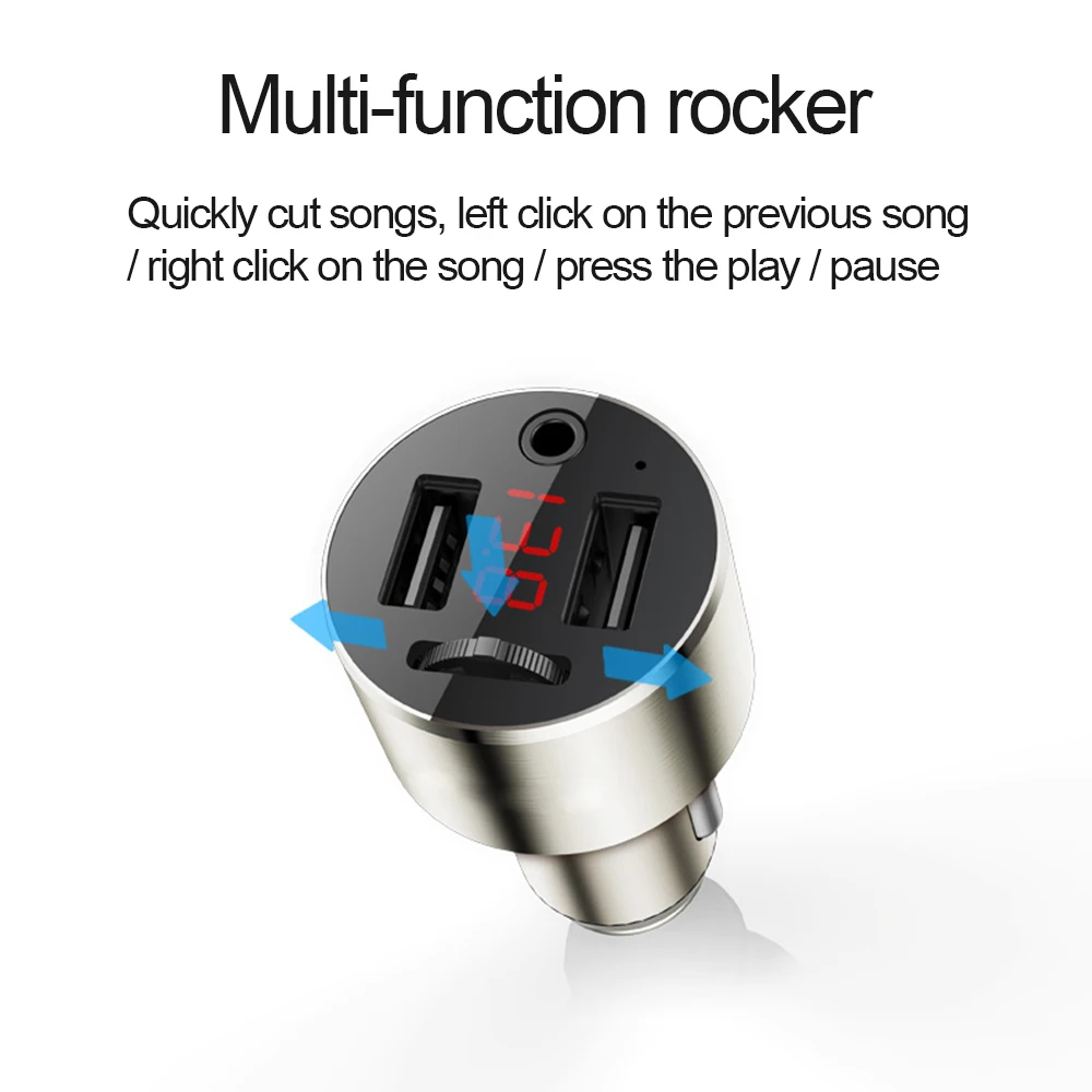 Автомобильная гарнитура JINSERTA Bluetooth 5 0 FM-передатчик AUX Выход mp3-плеер 4.8A зарядное