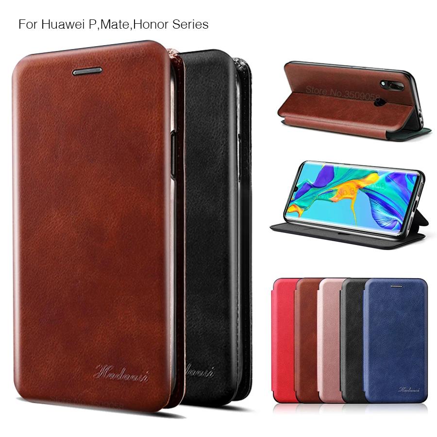 Ретро Кожаный чехол-бумажник с откидной крышкой для huawei p smart plus mate 20 p20 p30 pro honor 10 lite light 10i 20i coque
