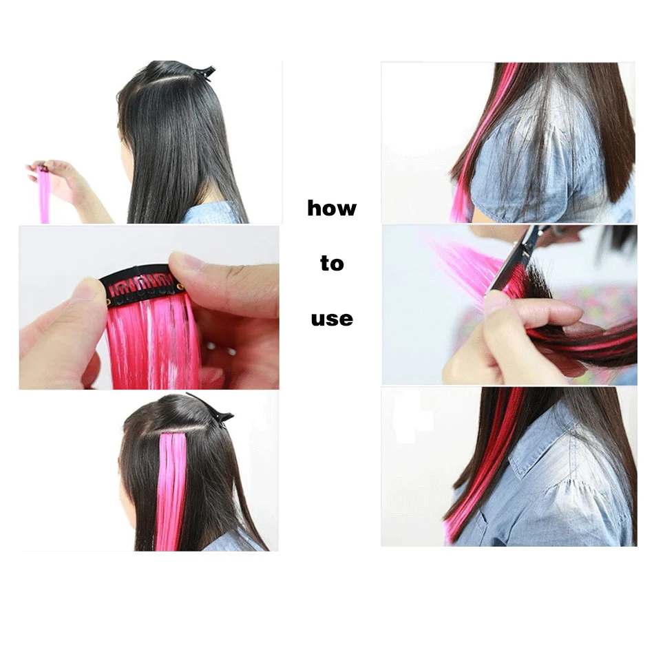 MUMUPI Long Straight color Hair Piece Hair Extensions Clip In hair extensions Highlight extensiones de cabello natural